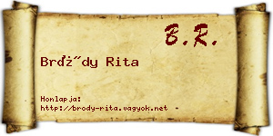 Bródy Rita névjegykártya